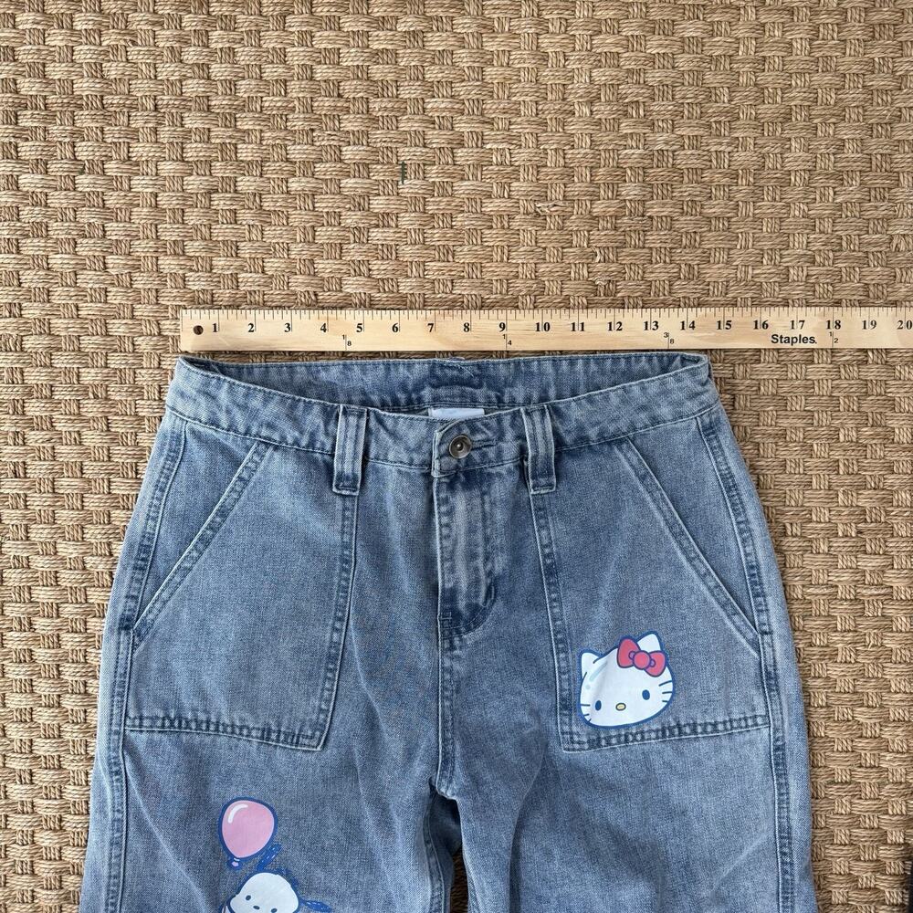 Hello Kitty By Sanrio Balloon Denim Cargo Pants Size 3 *Missing Belt* - Picture 8 of 14